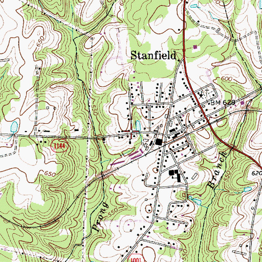 Topographic Map of Town of Stanfield, NC