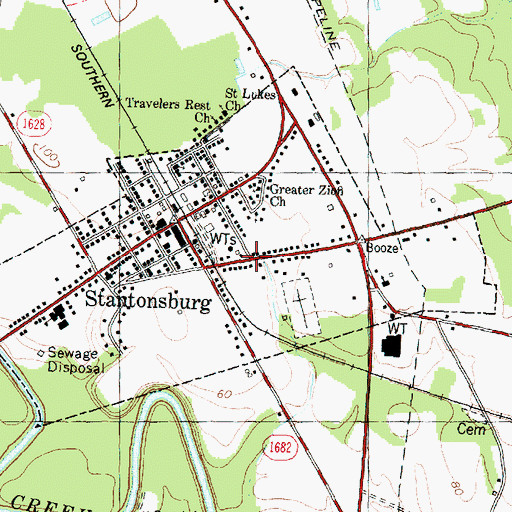Topographic Map of Town of Stantonsburg, NC