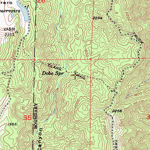 Topographic Map of Clark Trail, CA