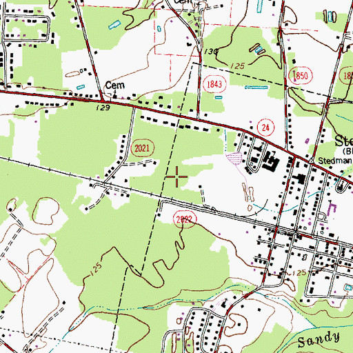 Topographic Map of Town of Stedman, NC