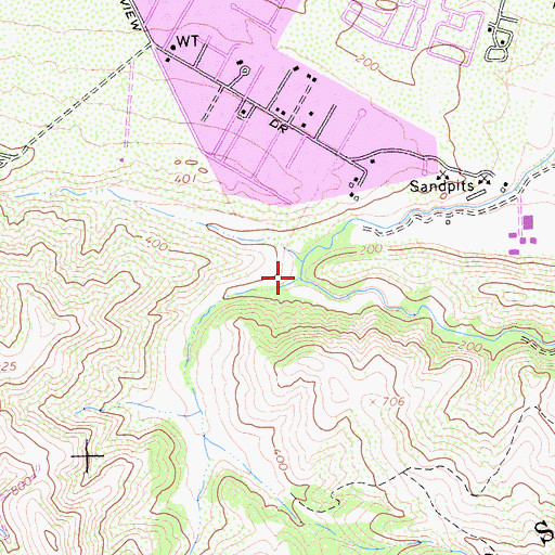 Topographic Map of Clark Valley, CA