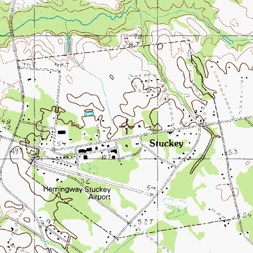 Topographic Map of Town of Stuckey, SC