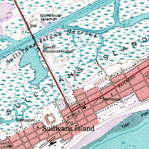 Topographic Map of Town of Sullivan's Island, SC