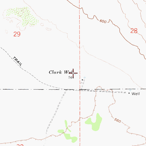 Topographic Map of Clark Well, CA