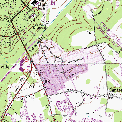 Topographic Map of Town of Summerville, SC