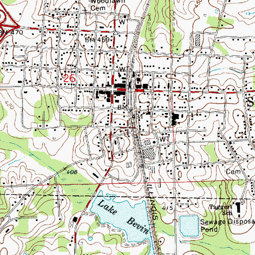 Topographic Map of Town of Summit, MS