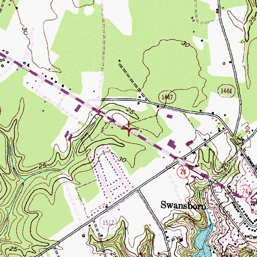 Topographic Map of Town of Swansboro, NC