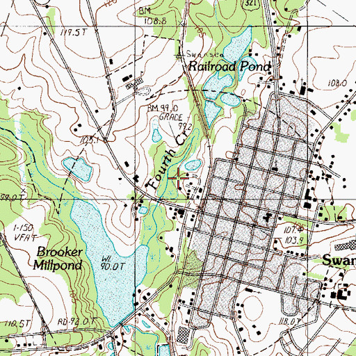 Topographic Map of Town of Swansea, SC