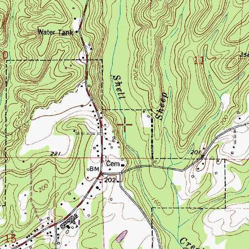 Topographic Map of Town of Sweet Water, AL