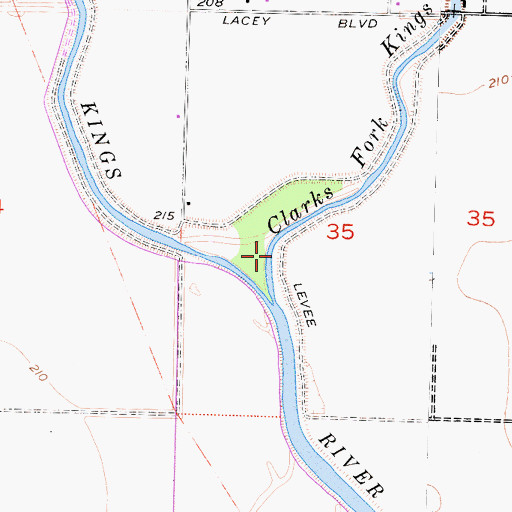 Topographic Map of Clarks Fork Kings River, CA