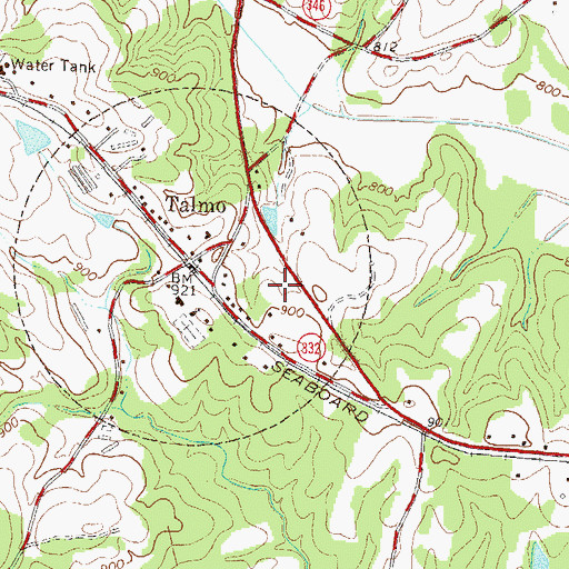 Topographic Map of Town of Talmo, GA