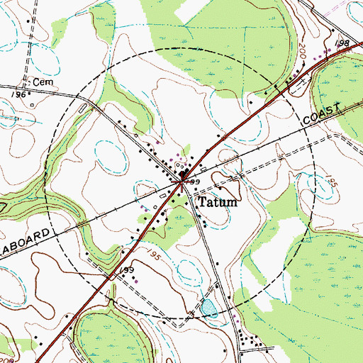 Topographic Map of Town of Tatum, SC