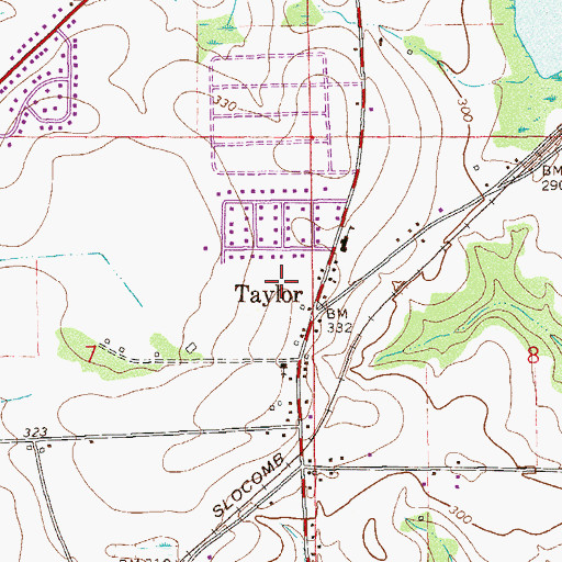 Topographic Map of Town of Taylor, AL