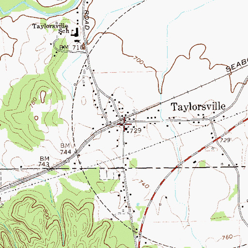 Topographic Map of Town of Taylorsville, GA