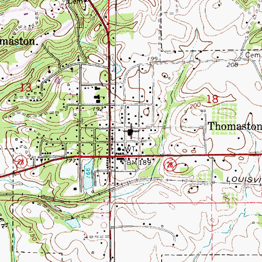 Topographic Map of Town of Thomaston, AL