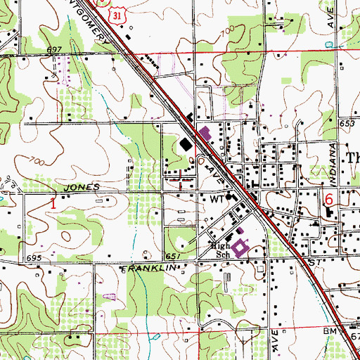 Topographic Map of Town of Thorsby, AL