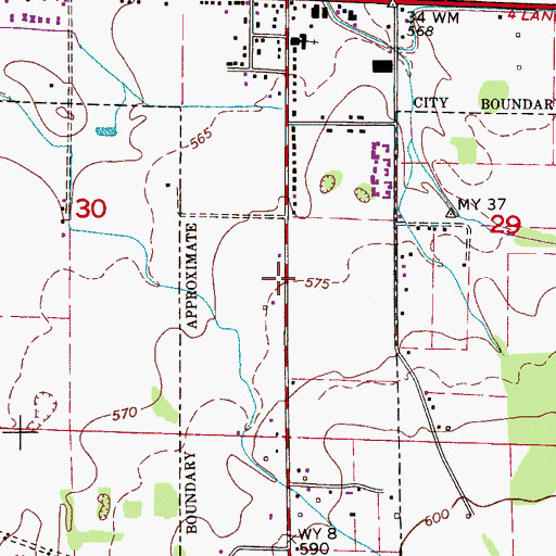 Topographic Map of Town of Town Creek, AL