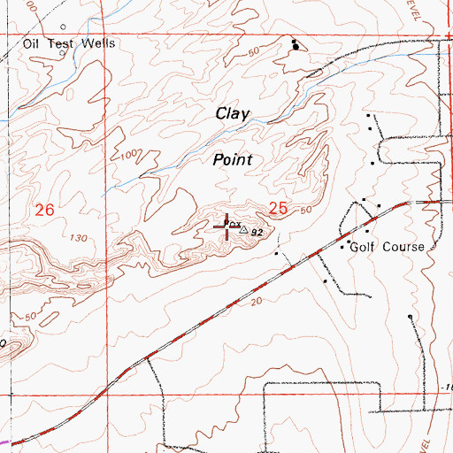 Topographic Map of Clay Point, CA