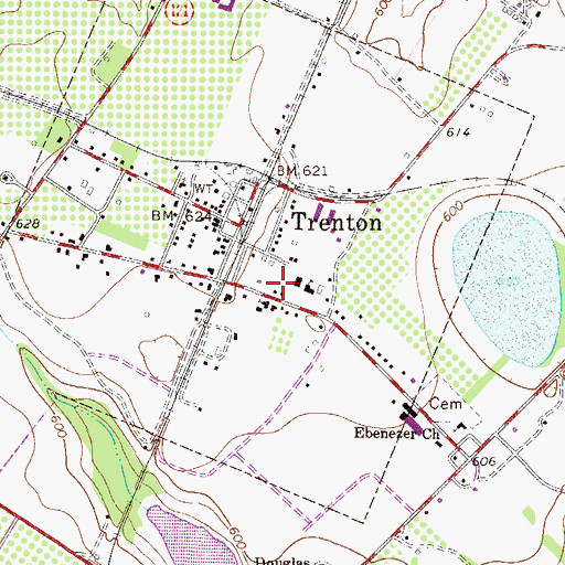 Topographic Map of Town of Trenton, SC