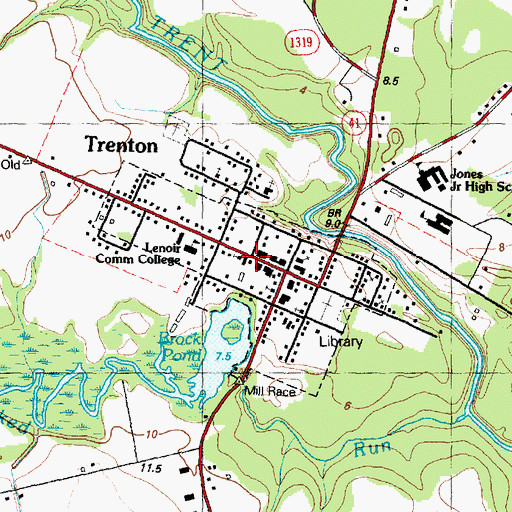 Topographic Map of Town of Trenton, NC