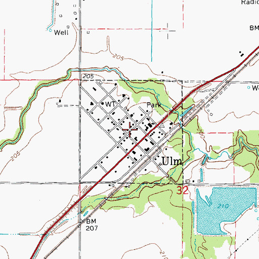 Topographic Map of Town of Ulm, AR