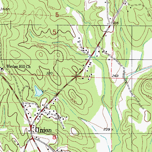 Topographic Map of Town of Union, AL