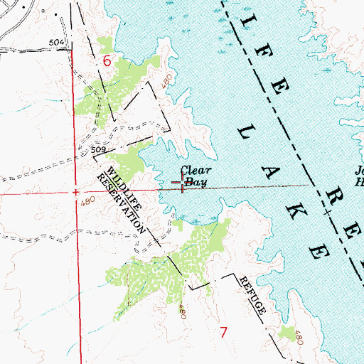 Topographic Map of Clear Bay, CA