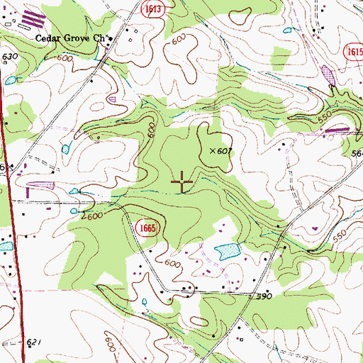 Topographic Map of Town of Unionville, NC