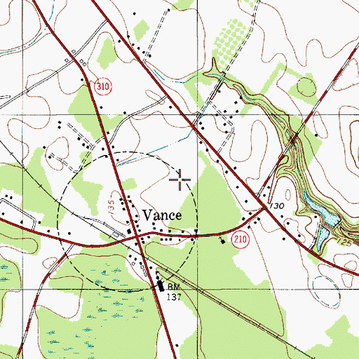 Topographic Map of Town of Vance, SC