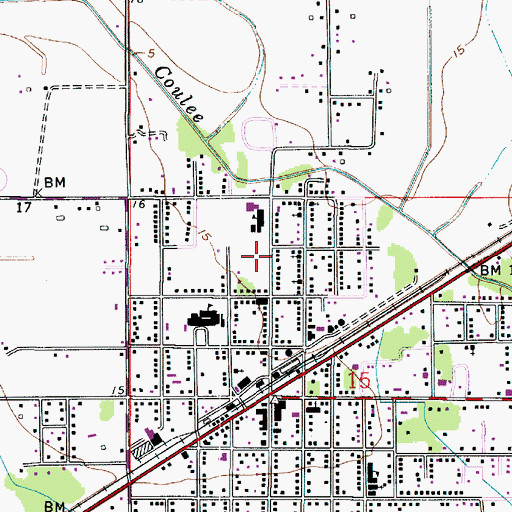 Topographic Map of Town of Vinton, LA