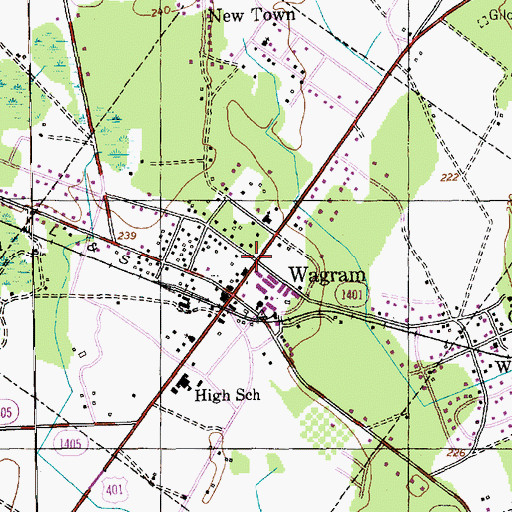Topographic Map of Town of Wagram, NC