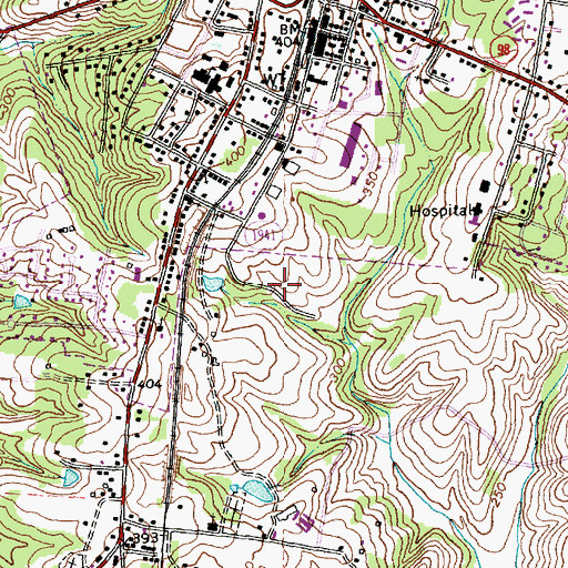 Topographic Map of Town of Wake Forest, NC