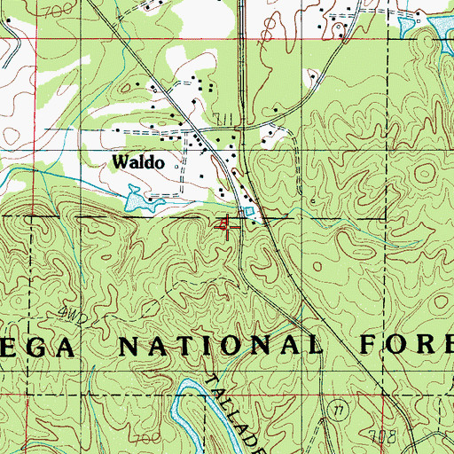 Topographic Map of Town of Waldo, AL