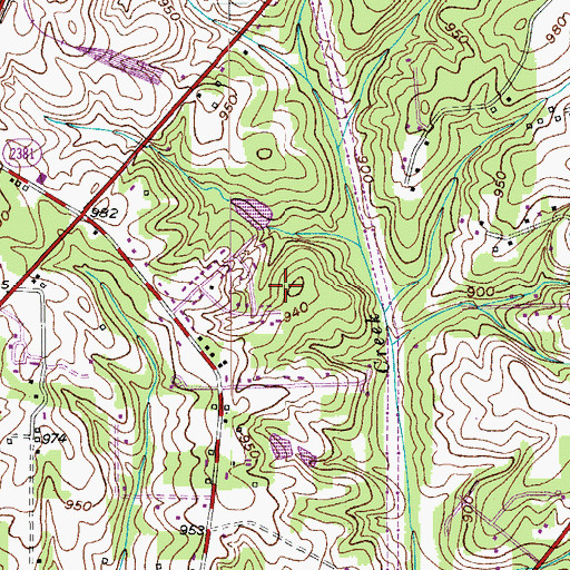Topographic Map of Town of Walkertown, NC