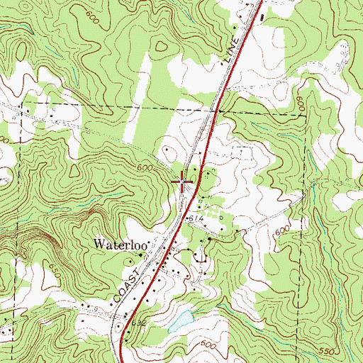 Topographic Map of Town of Waterloo, SC