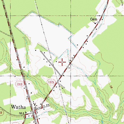 Topographic Map of Town of Watha, NC