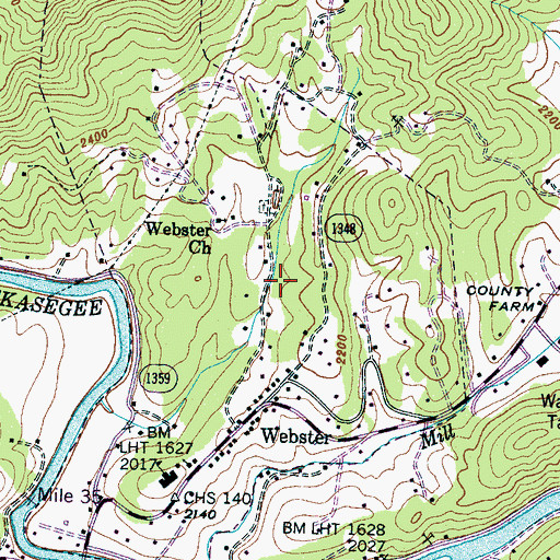 Topographic Map of Town of Webster, NC