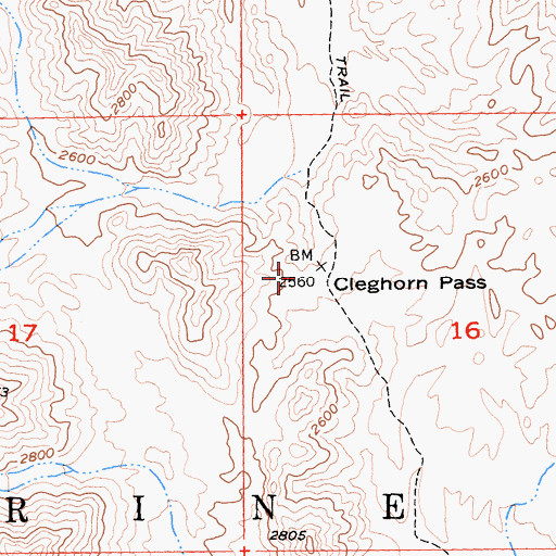Topographic Map of Cleghorn Pass, CA