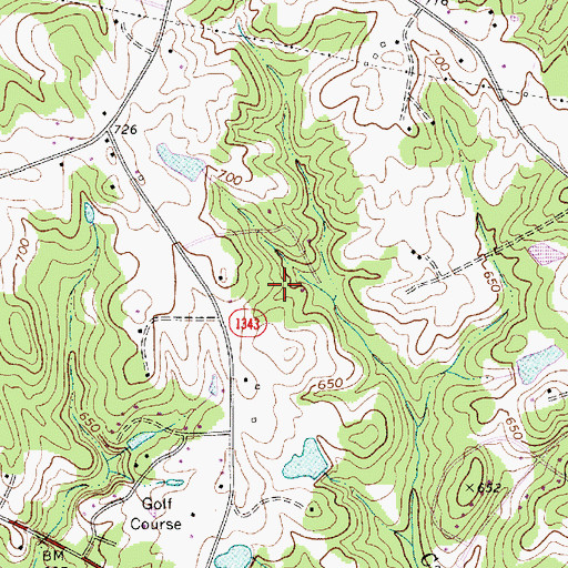 Topographic Map of Town of Weddington, NC