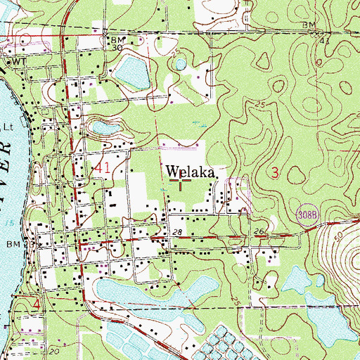 Topographic Map of Town of Welaka, FL