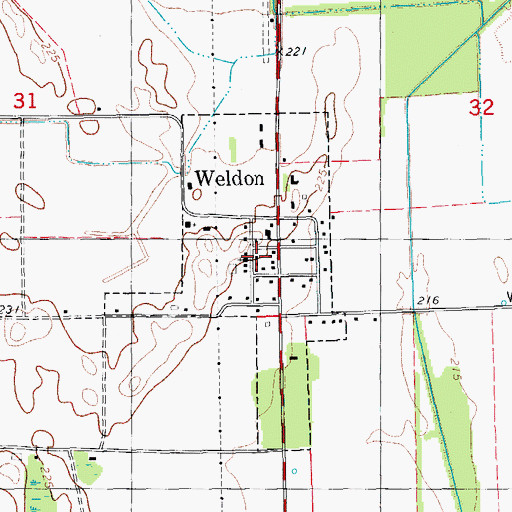 Topographic Map of Town of Weldon, AR