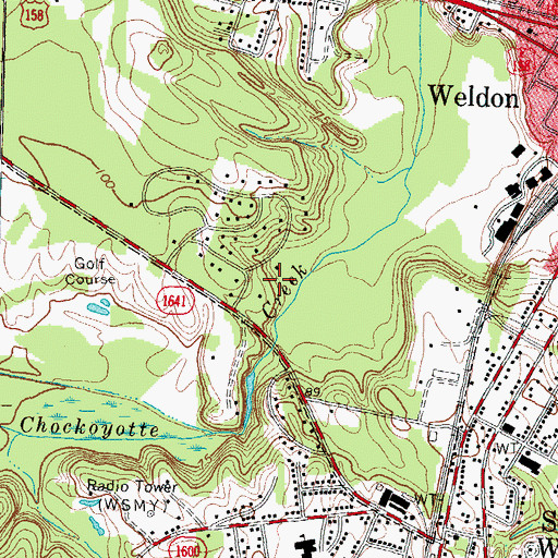 Topographic Map of Town of Weldon, NC