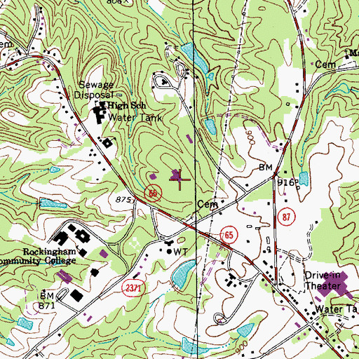 Topographic Map of Town of Wentworth, NC