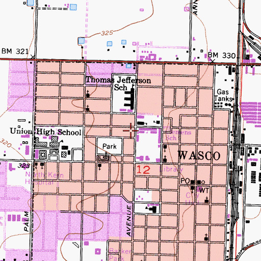 Topographic Map of Karl F Clemens Elementary School, CA