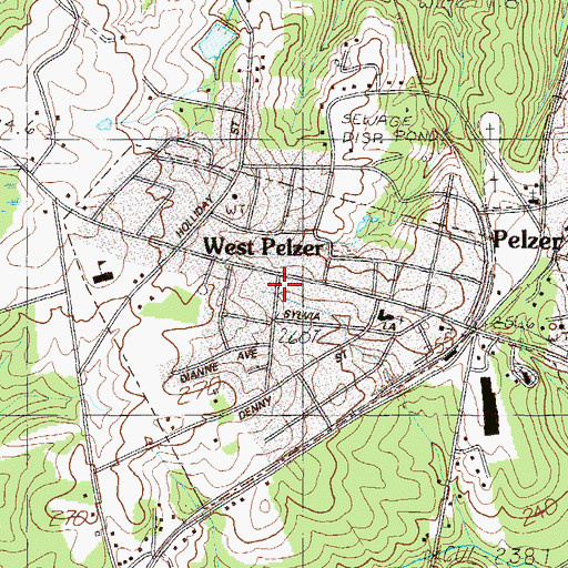Topographic Map of Town of West Pelzer, SC