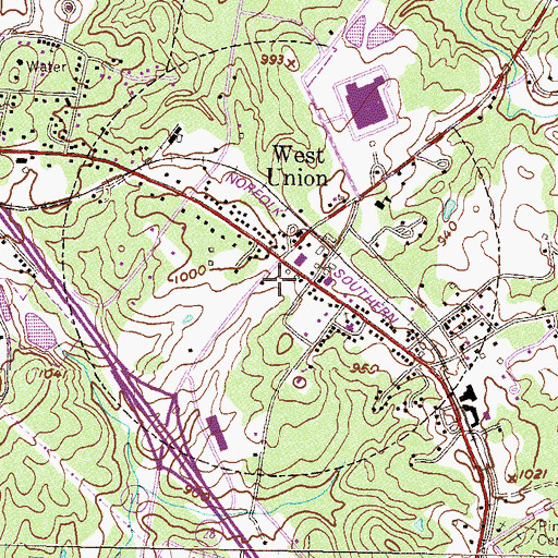 Topographic Map of Town of West Union, SC