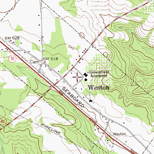 Topographic Map of Town of Weston (historical), GA