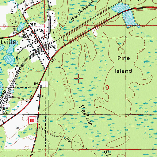 Topographic Map of Town of Westville, FL