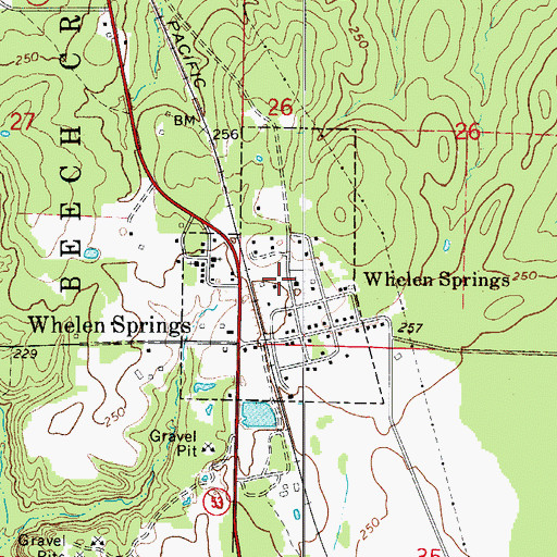 Topographic Map of Town of Whelen Springs, AR