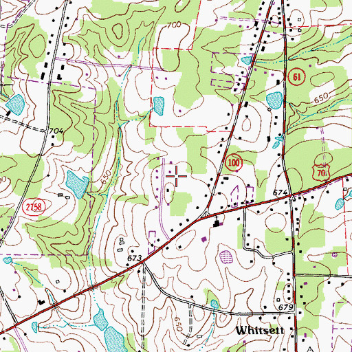 Topographic Map of Town of Whitsett, NC